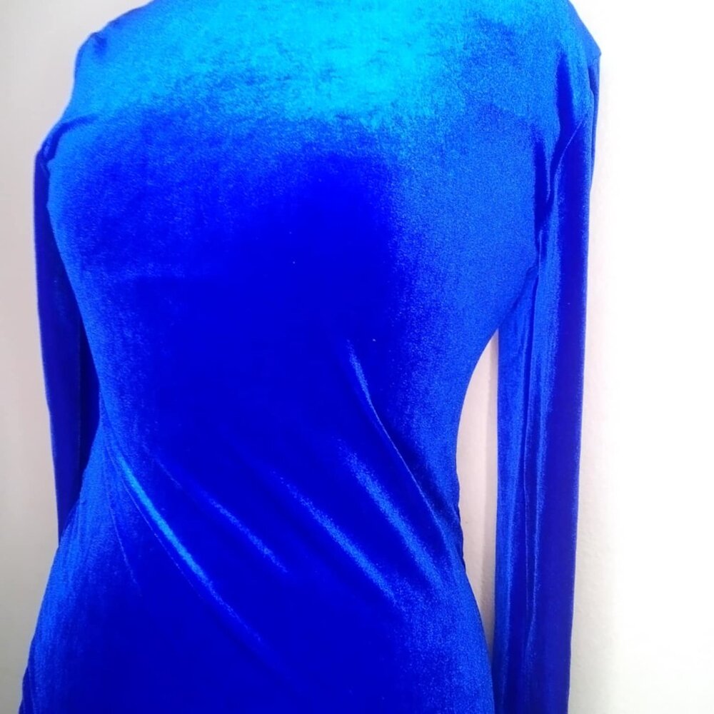 ROYAL BLUE SHEIN SWEATER DRESS - Picture 2 of 12